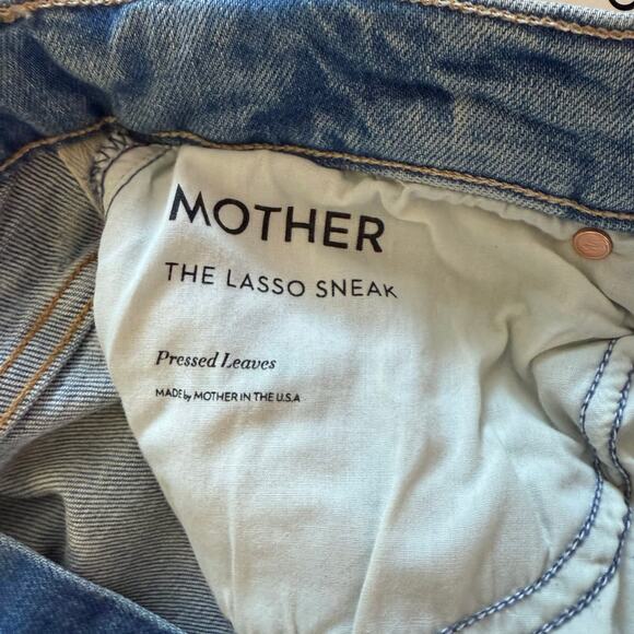 NWT MOTHER SUPERIOR The Lasso Sneak Jean in Pressed Leaves Wash Sz 30 Wide Leg - Picture 10 of 12